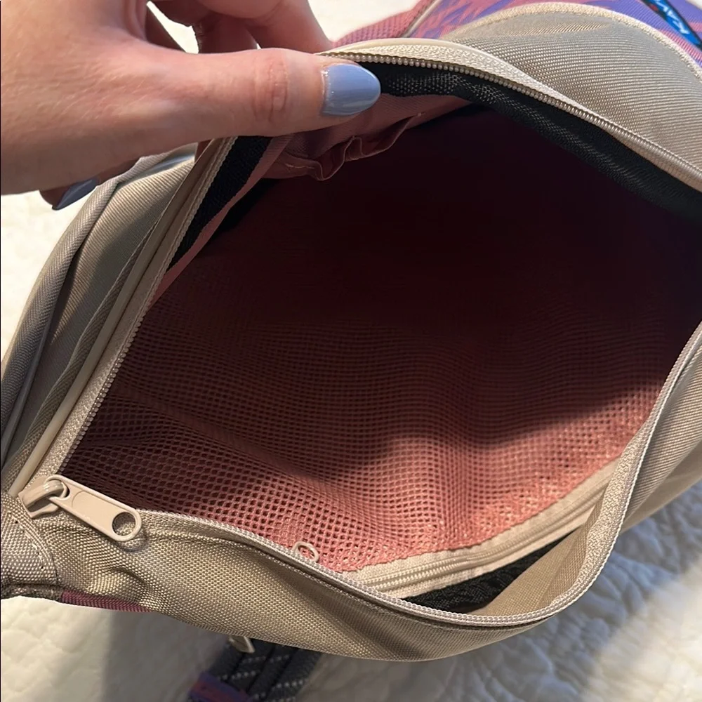 Kavu Pink and Taupe Sling Backpack